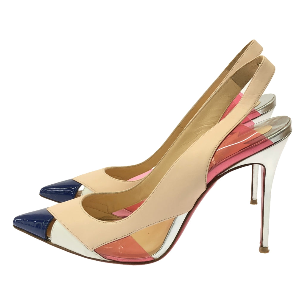 Christian Louboutin / クリスチャンルブタン | レザー ポインテッドトゥ ヒール パンプス | 37 1/2 | マルチカラー | レディース