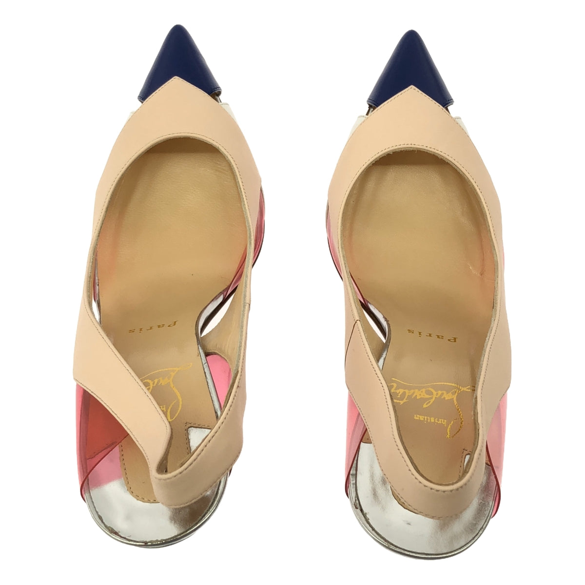 Christian Louboutin / クリスチャンルブタン | レザー ポインテッドトゥ ヒール パンプス | 37 1/2 | マルチカラー | レディース