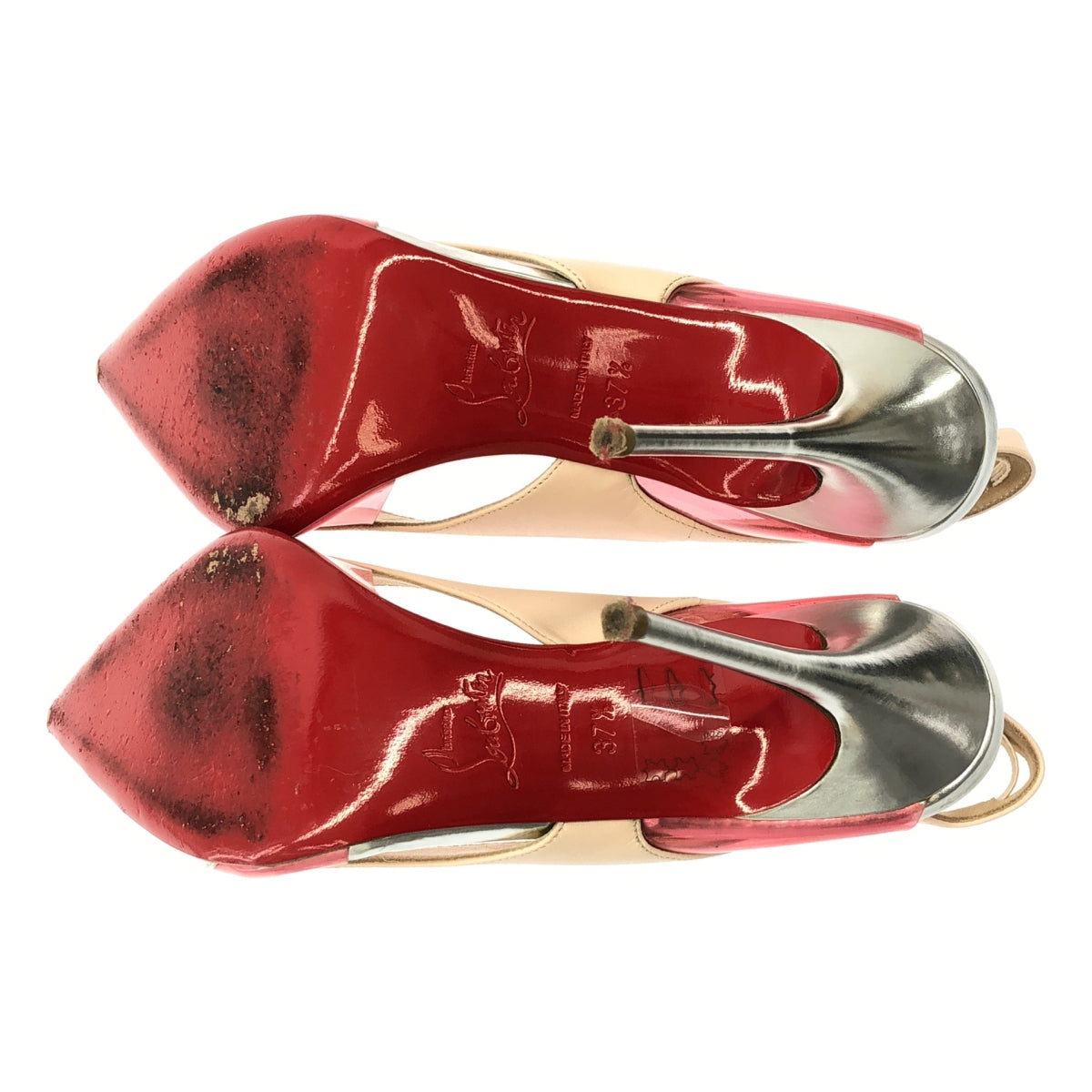 Christian Louboutin / クリスチャンルブタン | レザー ポインテッドトゥ ヒール パンプス | 37 1/2 | マルチカラー | レディース