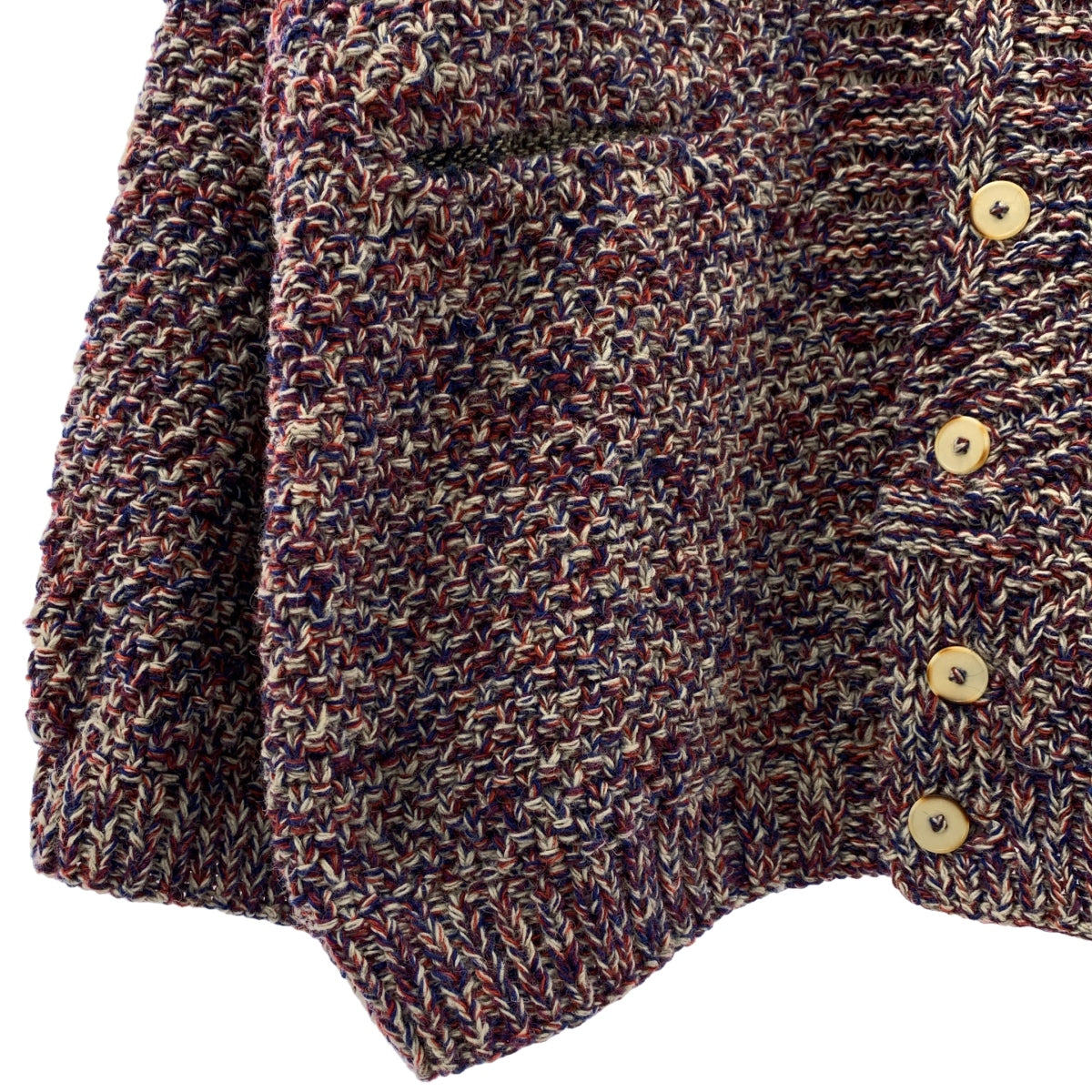 【成色極佳】ISABELLA STEFANELLI | Jack Flight Isaran feu 手工針織開襟衫外套 | M碼 | 紅/藍/白 | 男士