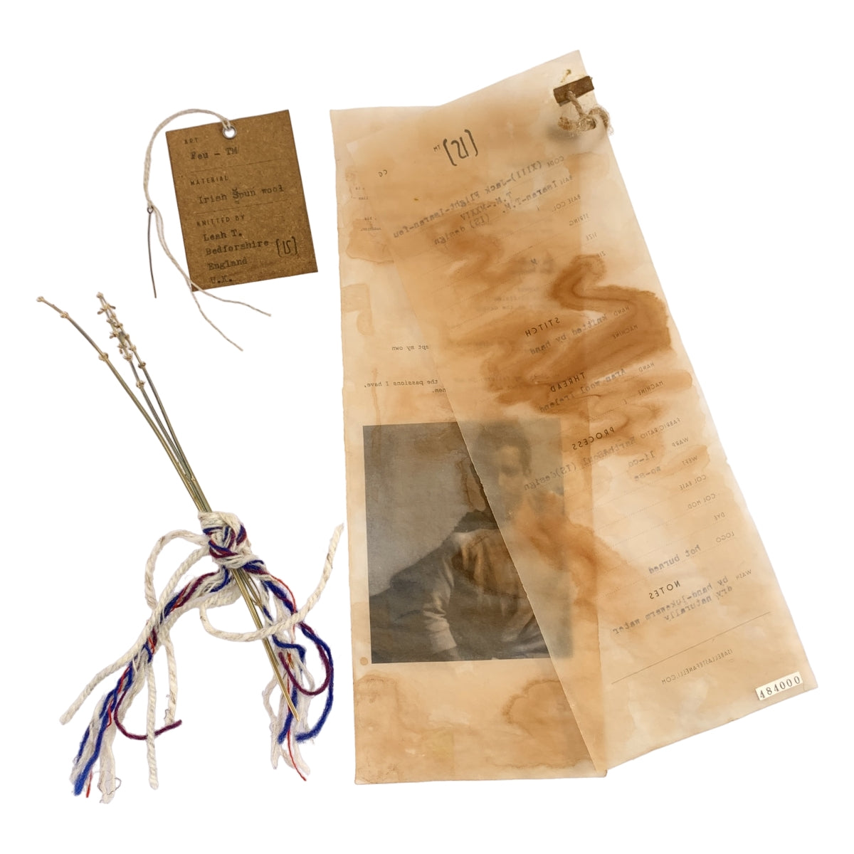 【미품】 ISABELLA STEFANELLI / 이사벨라 스테파넬리 | Jack Flight Isaran feu 잭 플라이트 핸드 니트 카디건 재킷 | M | 레드 / 블루 / 화이트 | 남성