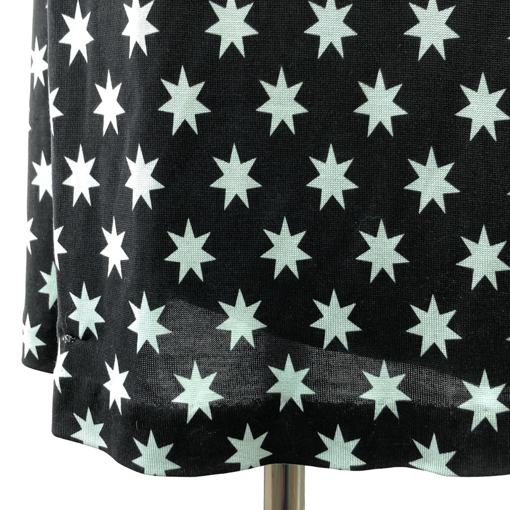 DIANE VON FURSTENBERG / ダイアンフォンファステンバーグ | TAURUS / スター総柄 シルク ラップワンピース | 8 | ブラック / ライトブルー | レディース