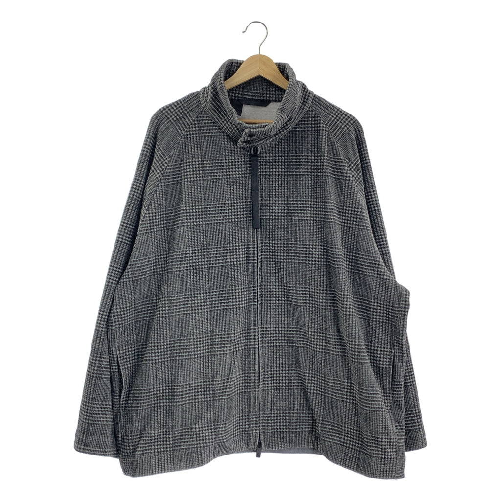 N.HOOLYWOOD / エヌハリウッド | ウール グレンチェック レザーロゴジップ オーバー ジャケット | 40 | メンズ