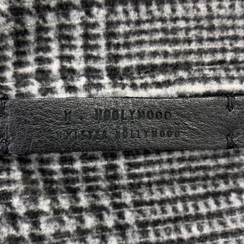 N.HOOLYWOOD / エヌハリウッド | ウール グレンチェック レザーロゴジップ オーバー ジャケット | 40 | メンズ
