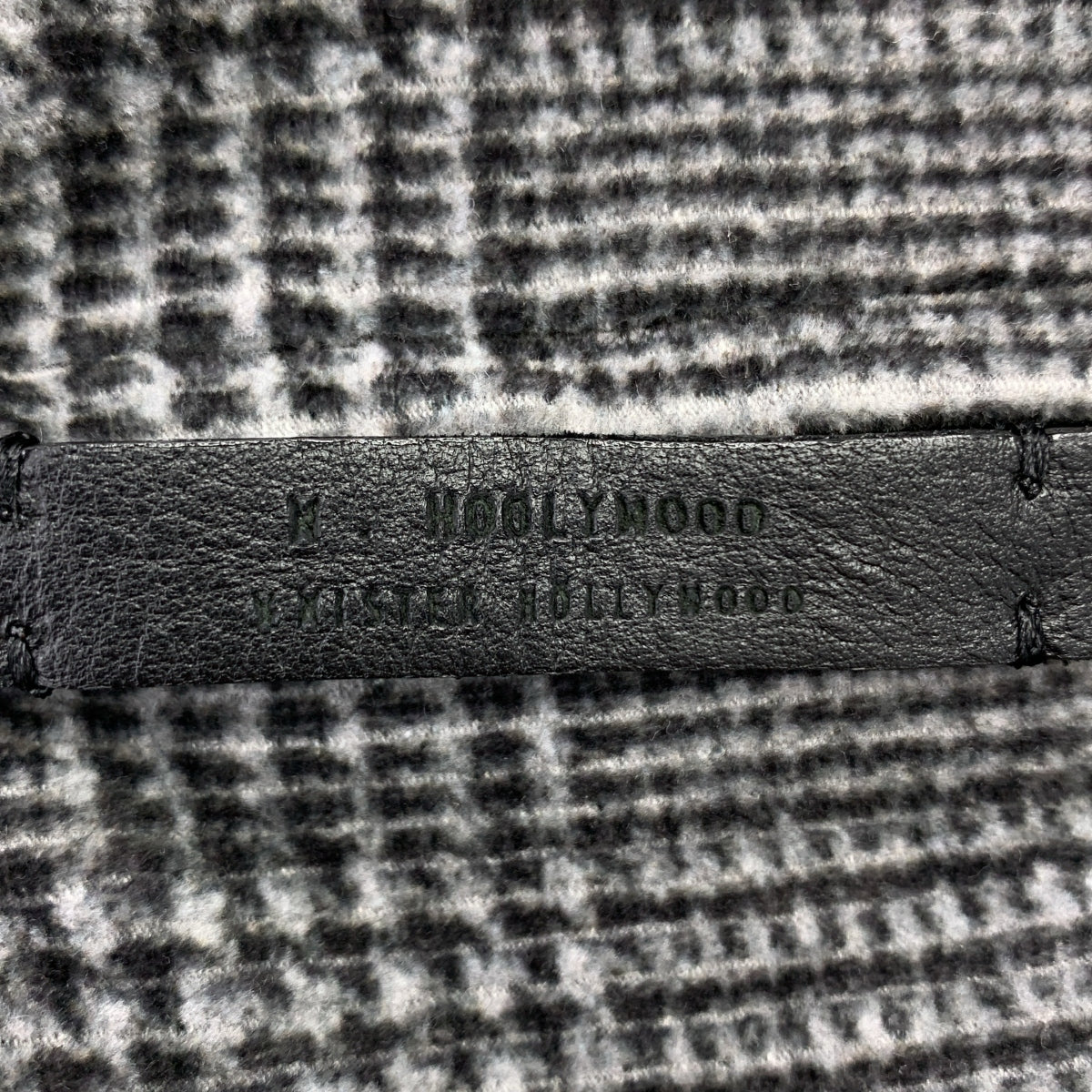 N.HOOLYWOOD / エヌハリウッド | ウール グレンチェック レザーロゴジップ オーバー ジャケット | 40 | メンズ
