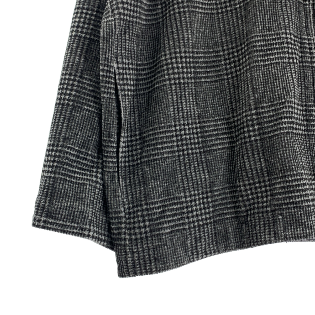 N.HOOLYWOOD / エヌハリウッド | ウール グレンチェック レザーロゴジップ オーバー ジャケット | 40 | メンズ