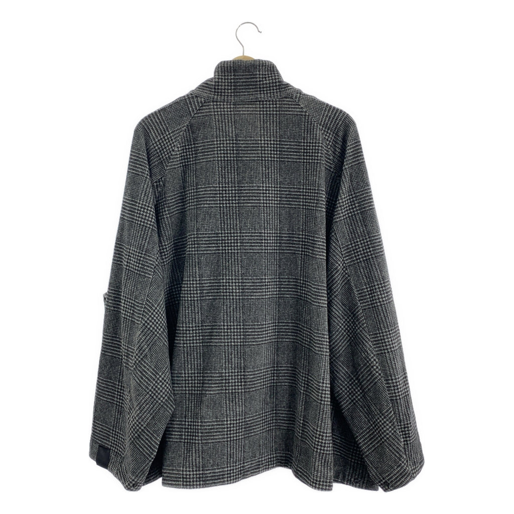 N.HOOLYWOOD / エヌハリウッド | ウール グレンチェック レザーロゴジップ オーバー ジャケット | 40 | メンズ