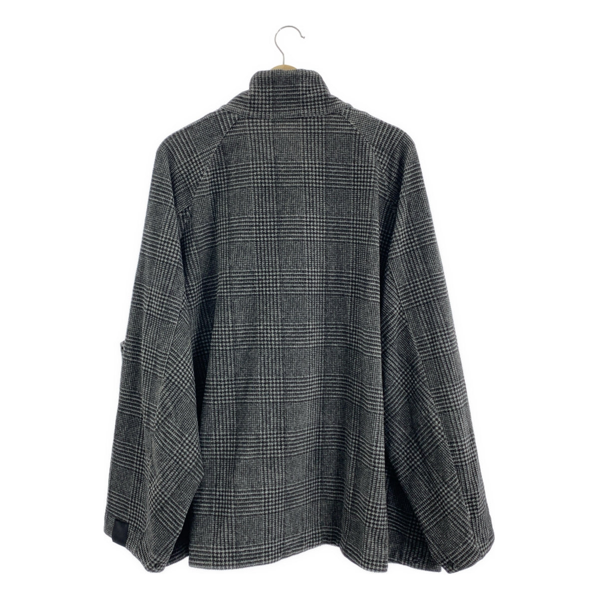 N.HOOLYWOOD / エヌハリウッド | ウール グレンチェック レザーロゴジップ オーバー ジャケット | 40 | メンズ