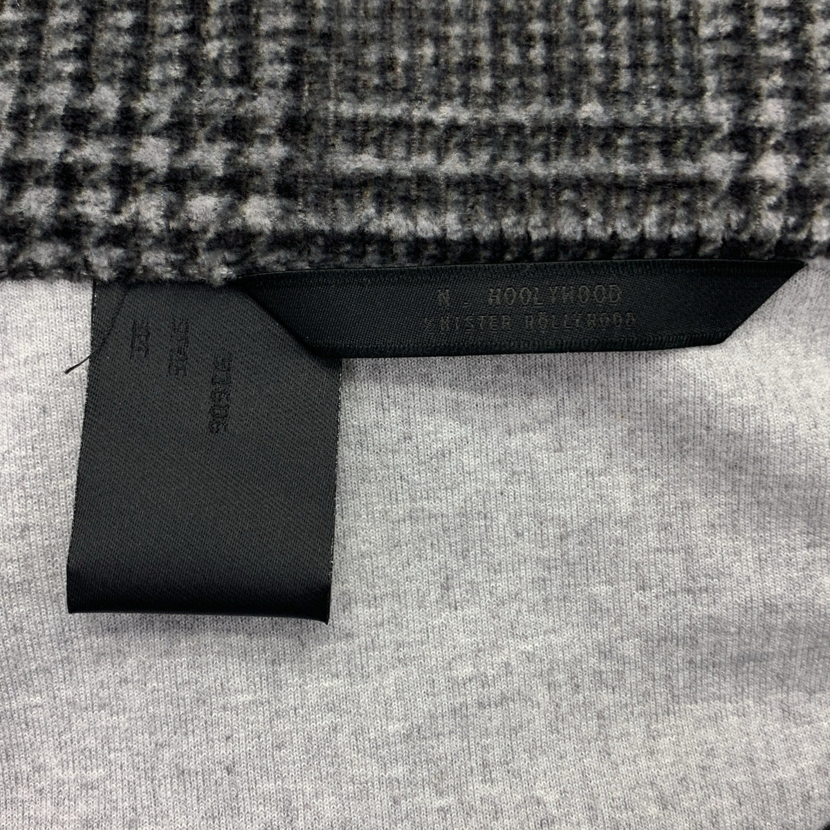 N.HOOLYWOOD / エヌハリウッド | ウール グレンチェック レザーロゴジップ オーバー ジャケット | 40 | メンズ