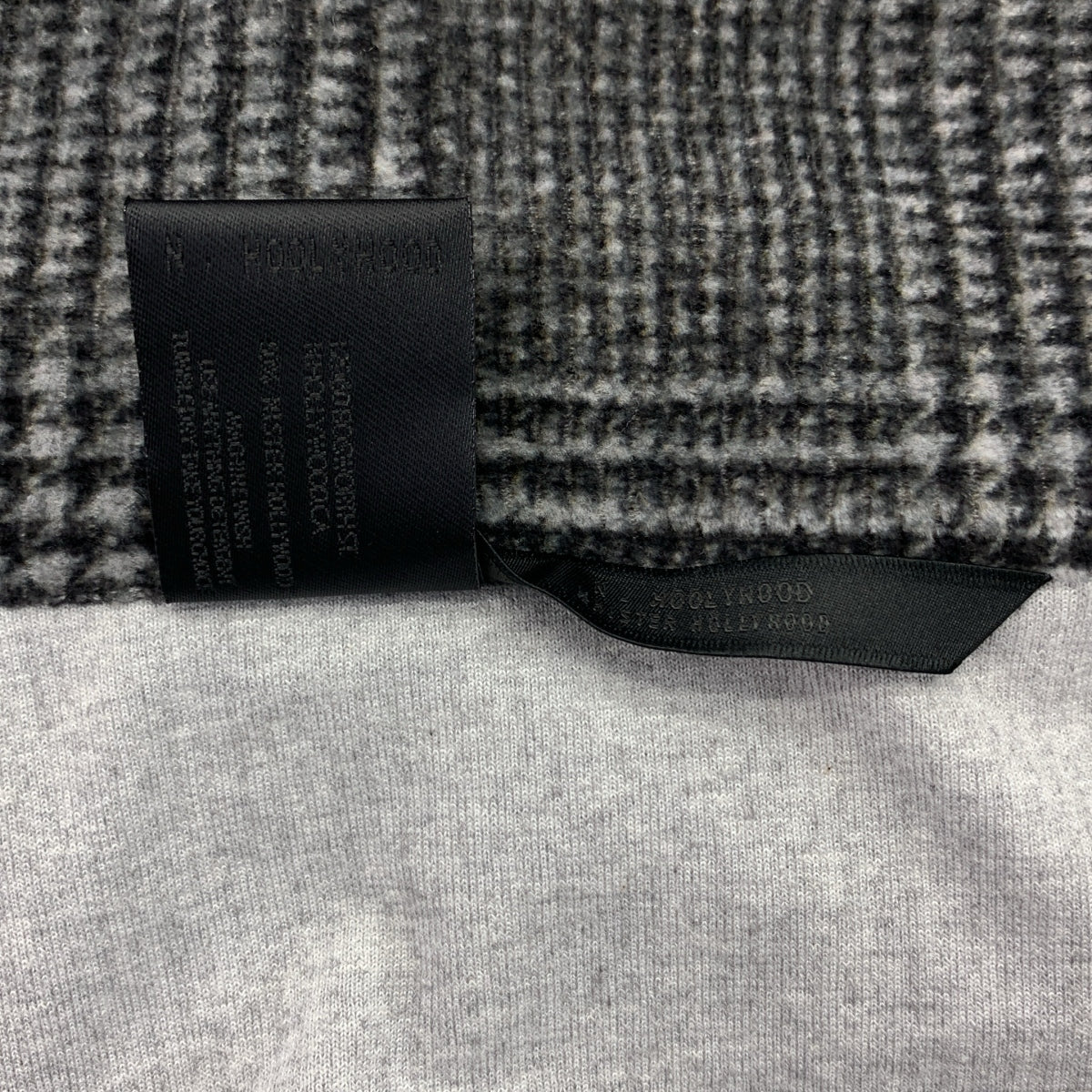 N.HOOLYWOOD / エヌハリウッド | ウール グレンチェック レザーロゴジップ オーバー ジャケット | 40 | メンズ