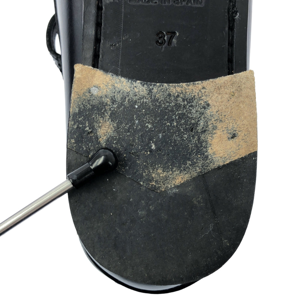 HEREU / ヘレウ | T-bar Maqueda  Loafer / レザー 編み込み ストラップ ローファー 革靴 | 37 | ブラック | レディース