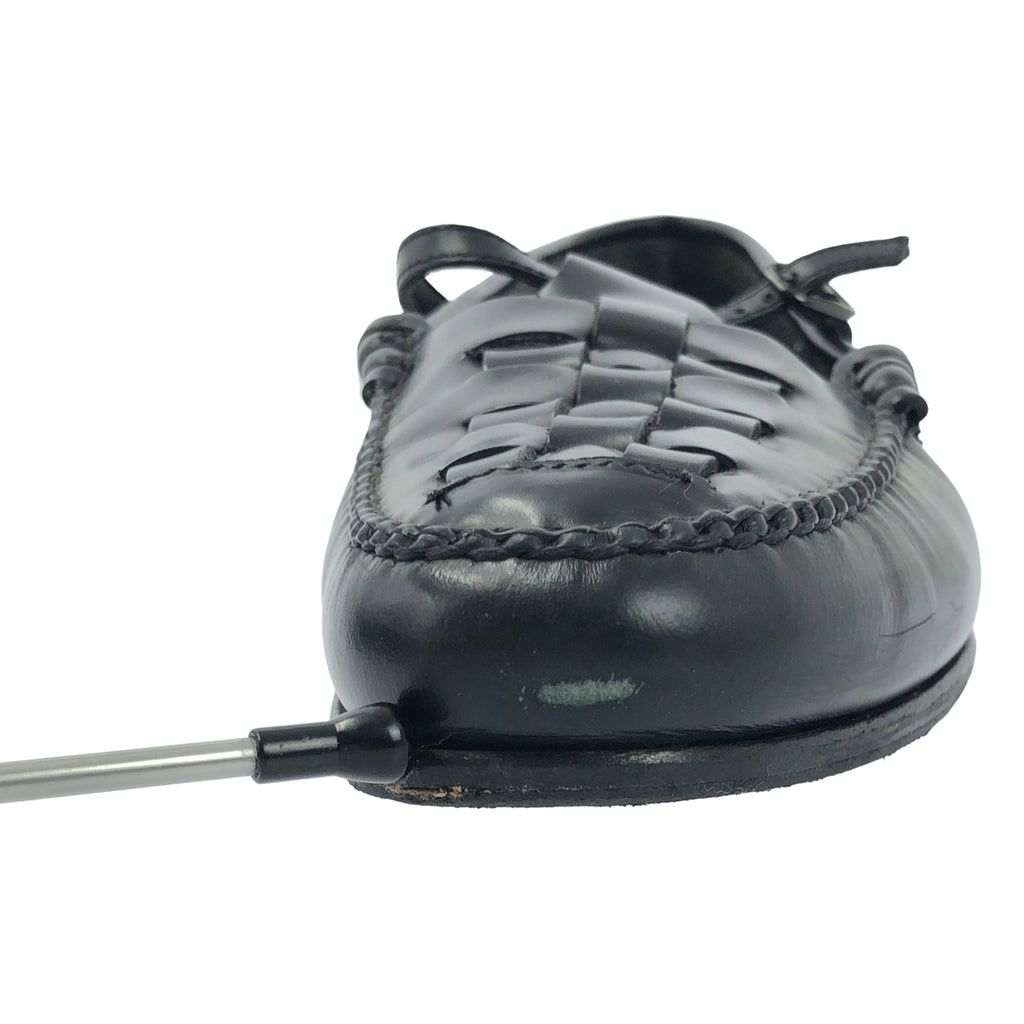 HEREU / ヘレウ | T-bar Maqueda  Loafer / レザー 編み込み ストラップ ローファー 革靴 | 37 | ブラック | レディース