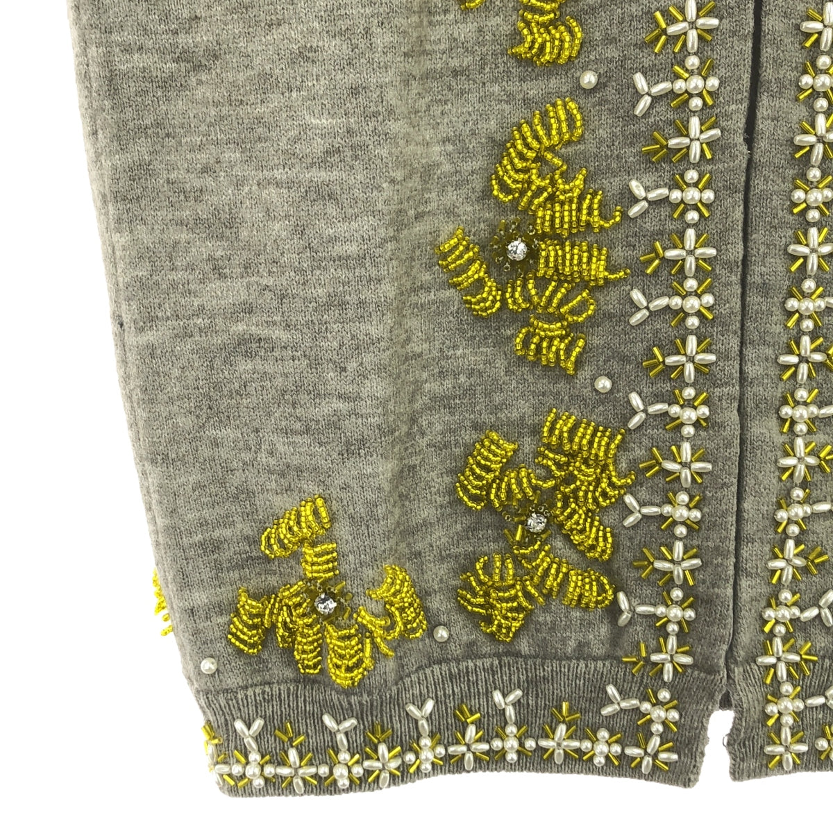 【新品】  dahl'ia / ダリア | KNIT BEADS VEST ビーズ エンブロイダリー ニットベスト | F | グレー | レディース