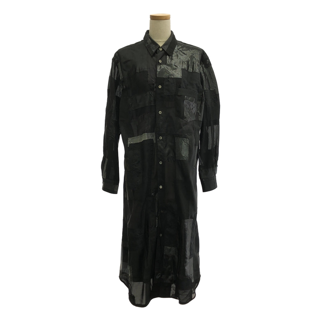 [品相良好] JUNYA WATANABE COMME des GARCONS / 渡邊淳彌 | 2021SS | 聚酯混合材質拼布襯衫裙 | S | 黑色 | 女款