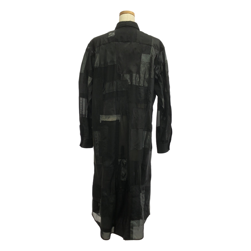 [品相良好] JUNYA WATANABE COMME des GARCONS / 渡邊淳彌 | 2021SS | 聚酯混合材質拼布襯衫裙 | S | 黑色 | 女款