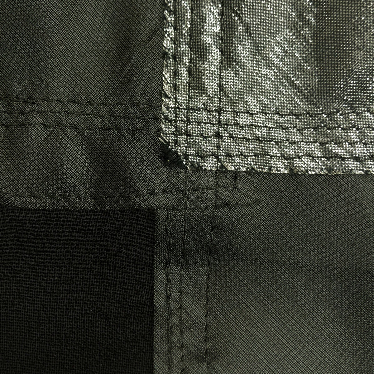 【미품】 JUNYA WATANABE COMME des GARCONS / 준야와타나베 | 2021SS | 폴리 에스테르 다른 소재 전환 패치 워크 셔츠 원피스 | S | 블랙 | 여성