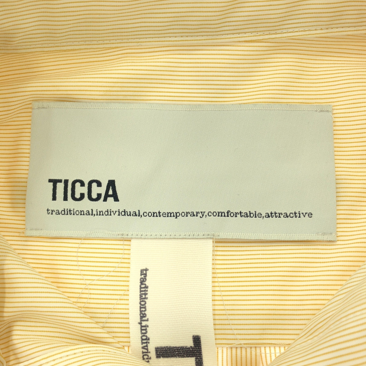 [狀況良好] TICCA |條紋超大襯衫 | F |橙色/白色|女性的