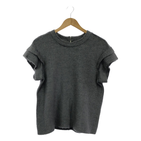 Drawer | Mohair blend short sleeve knit | 2 | Gray | Women's