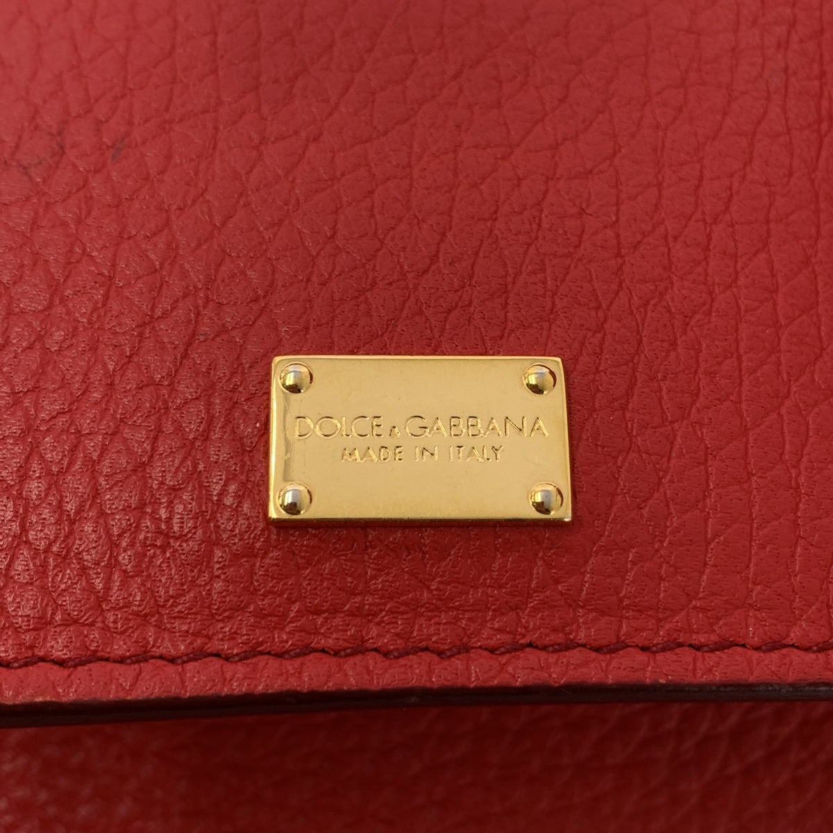 [狀況極佳] DOLCE &amp; GABBANA | SICILY | 柔軟西西里雙向皮革翻蓋單肩手提包 | 全豹紋內襯 | 紅色 | 女款