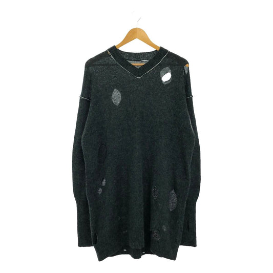 [Good Condition] MM6 Maison Margiela | 2023AW | Cutout Over Knit Unisex | S | Dark Green | Women's