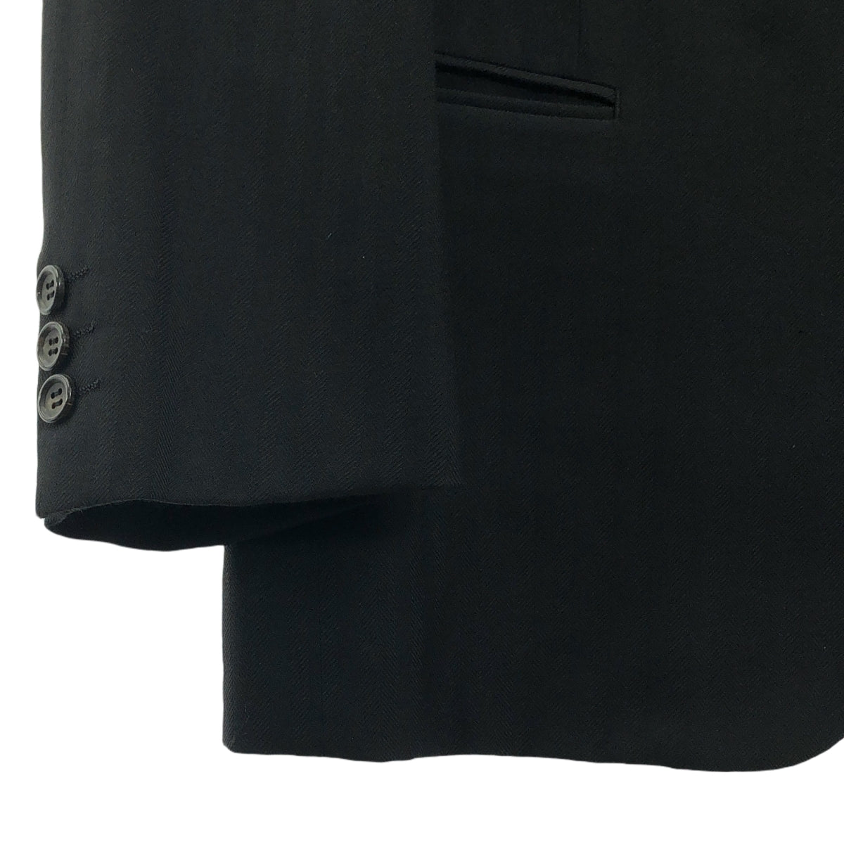 [狀況良好] COMME des GARCONS HOMME DEUX | 人字紋 2B 修身夾克 全襯裡 / 雙褶休閒褲 | S | 黑色 | 男款