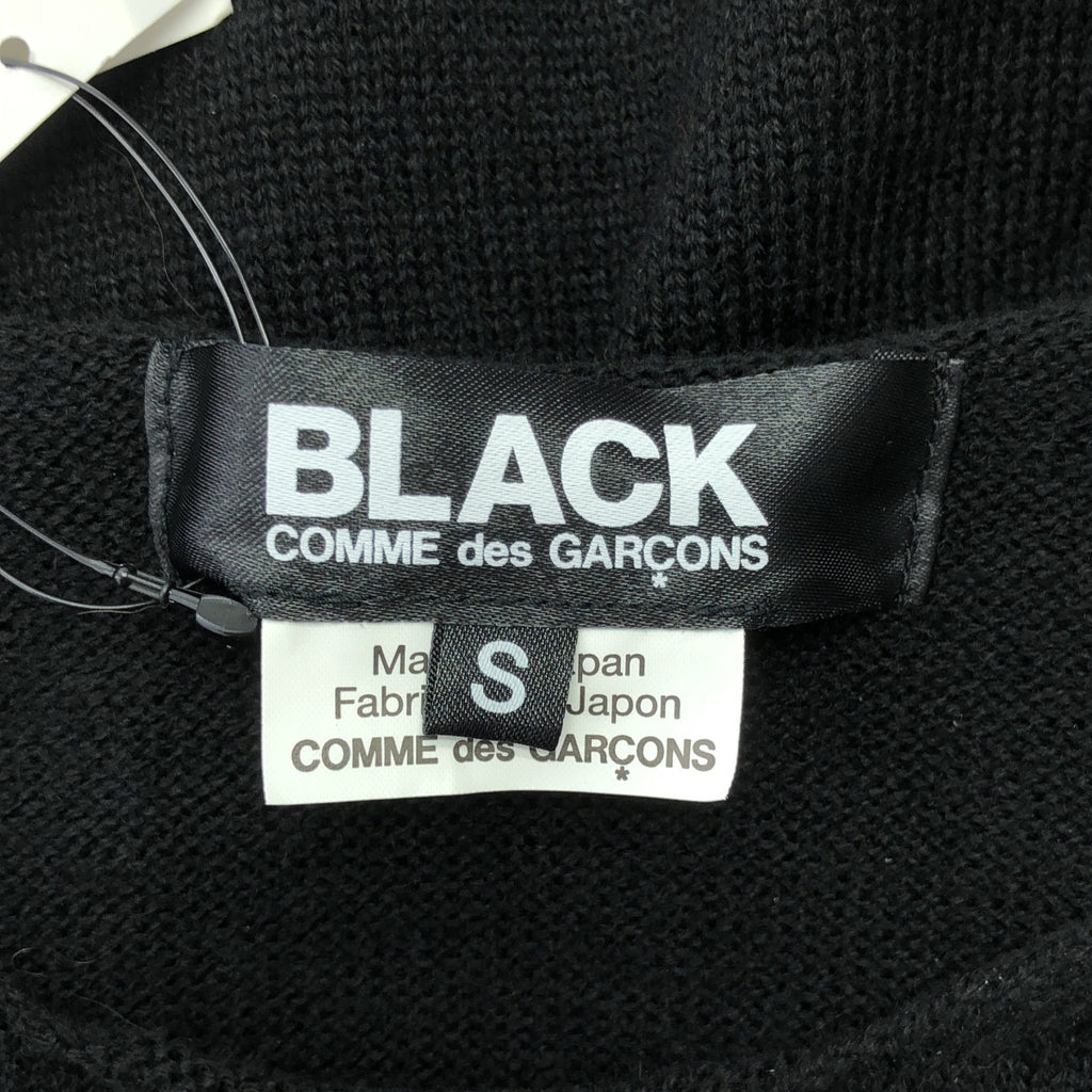【新品】  BLACK COMME des GARCONS / ブラックコムデギャルソン | 2019SS / AD2018 | ゴールドロゴ ウール混 長袖 ニット | S | ブラック / ゴールド | レディース