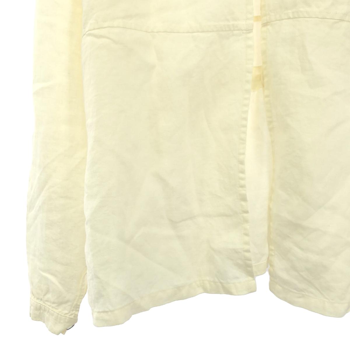 [New] GARMENT REPRODUCTION OF WORKERS | Linen Buttonless Waist Drawstring Band Collar Blouse | 0 | White | Women's