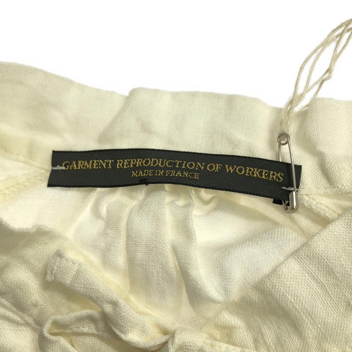 【신품】 GARMENT REPRODUCTION OF WORKERS / 가멘트 리프로덕션 오브 워커스 | 린넨 버튼리스 웨스트 드로우 코드 밴드 컬러 블라우스 | 0 | 화이트 | 여성