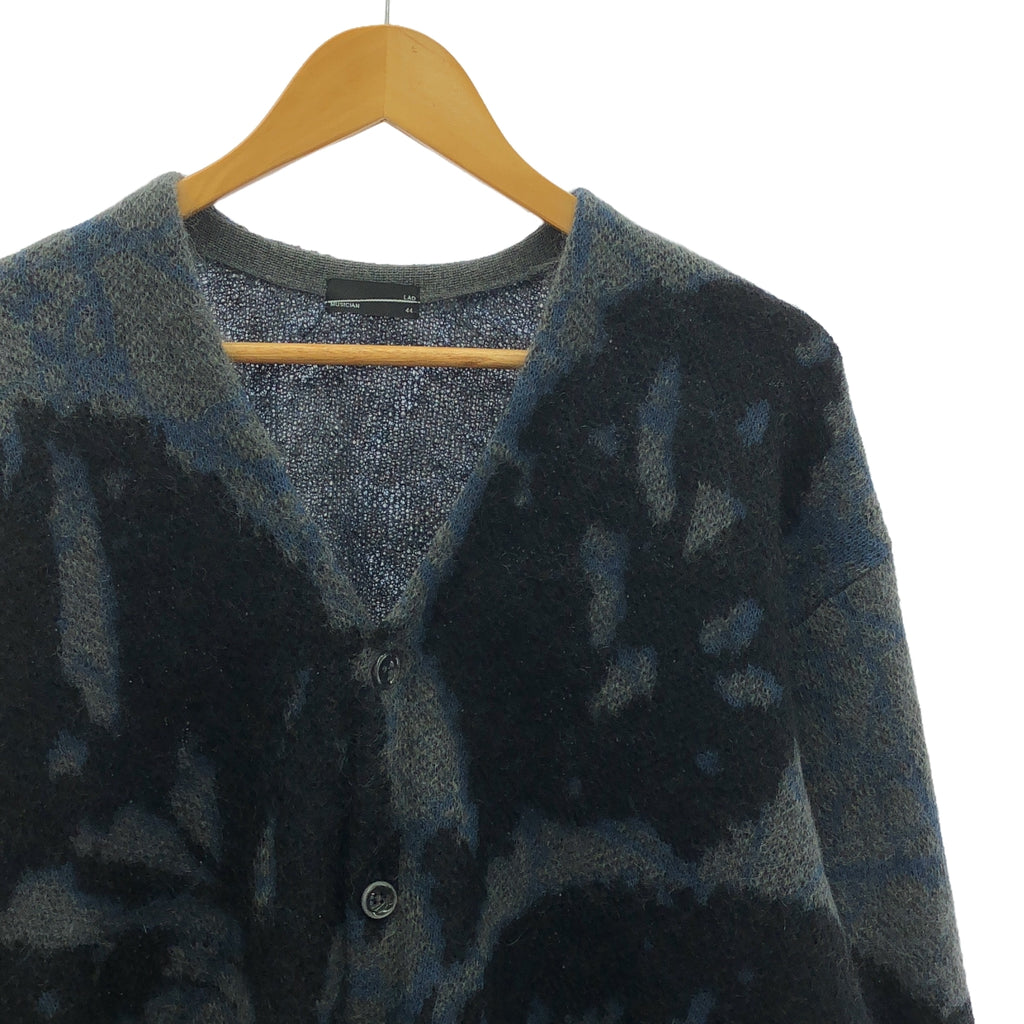 LAD MUSICIAN / ラッドミュージシャン | 2021AW | LONG CARDIGAN MOHAIR WJQ KNIT LEAF モヘヤニット ロング カーディガン | 44 | マルチカラー | メンズ