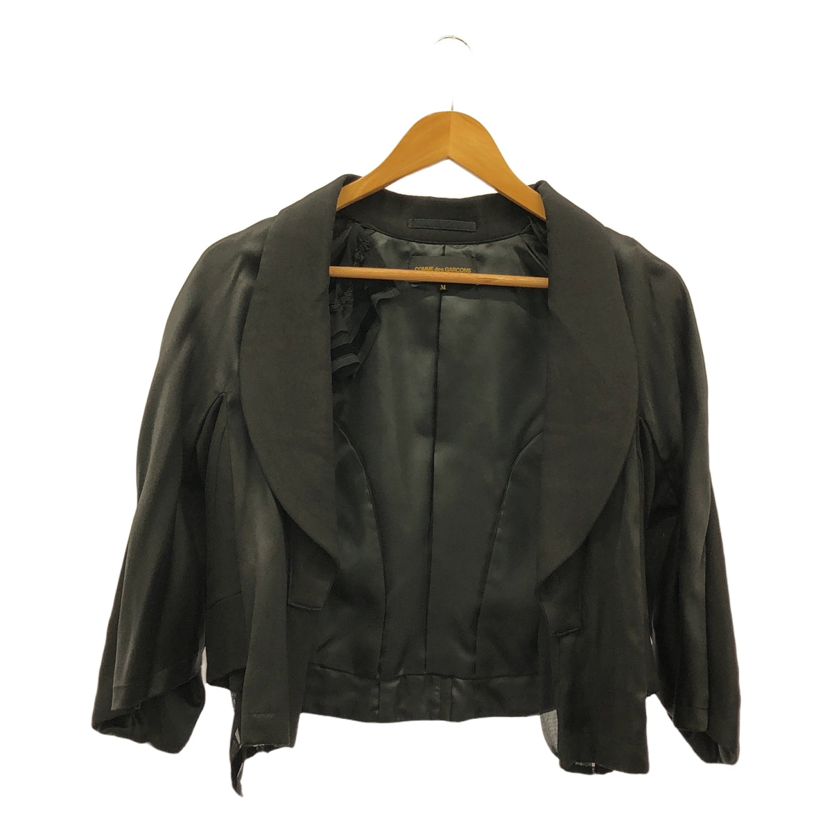 COMME des GARCONS / 컴데 갤슨 | 2005AW | 다른 소재 전환 레이스 장식 싱글 재킷 / 총 안감 | M | 블랙 | 여성