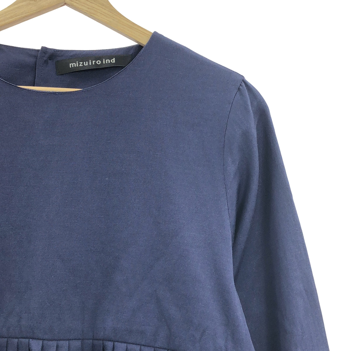 ミズイロインド　袖プリーツブラウス mizuiro ind（ミズイロインド） プリーツ スリーブ プルオーバー