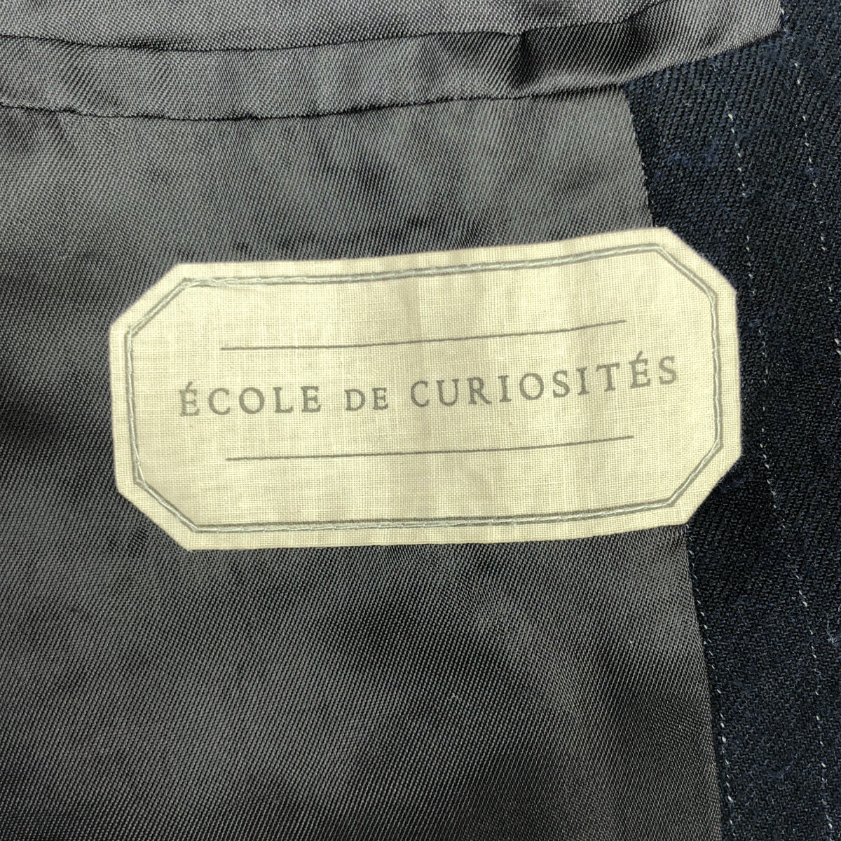 ECOLE DE CURIOSITES / エコール・ド・キュリオジテ | ウールコットンストライプジャケット | M | ネイビー | レディース