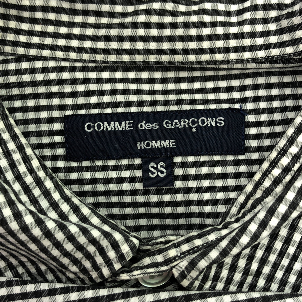 COMME des GARCONS HOMME | 2008春夏 |前貼有格紋棉質襯衫 | SS |黑白|男士