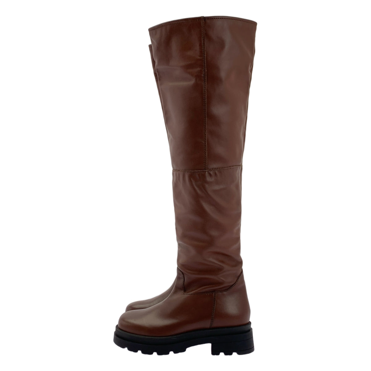 【미품】 INSCRIRE / 안스쿠리아 | 2021AW | 가죽 니 하이 부츠 | 36 | 브라운 | 여성