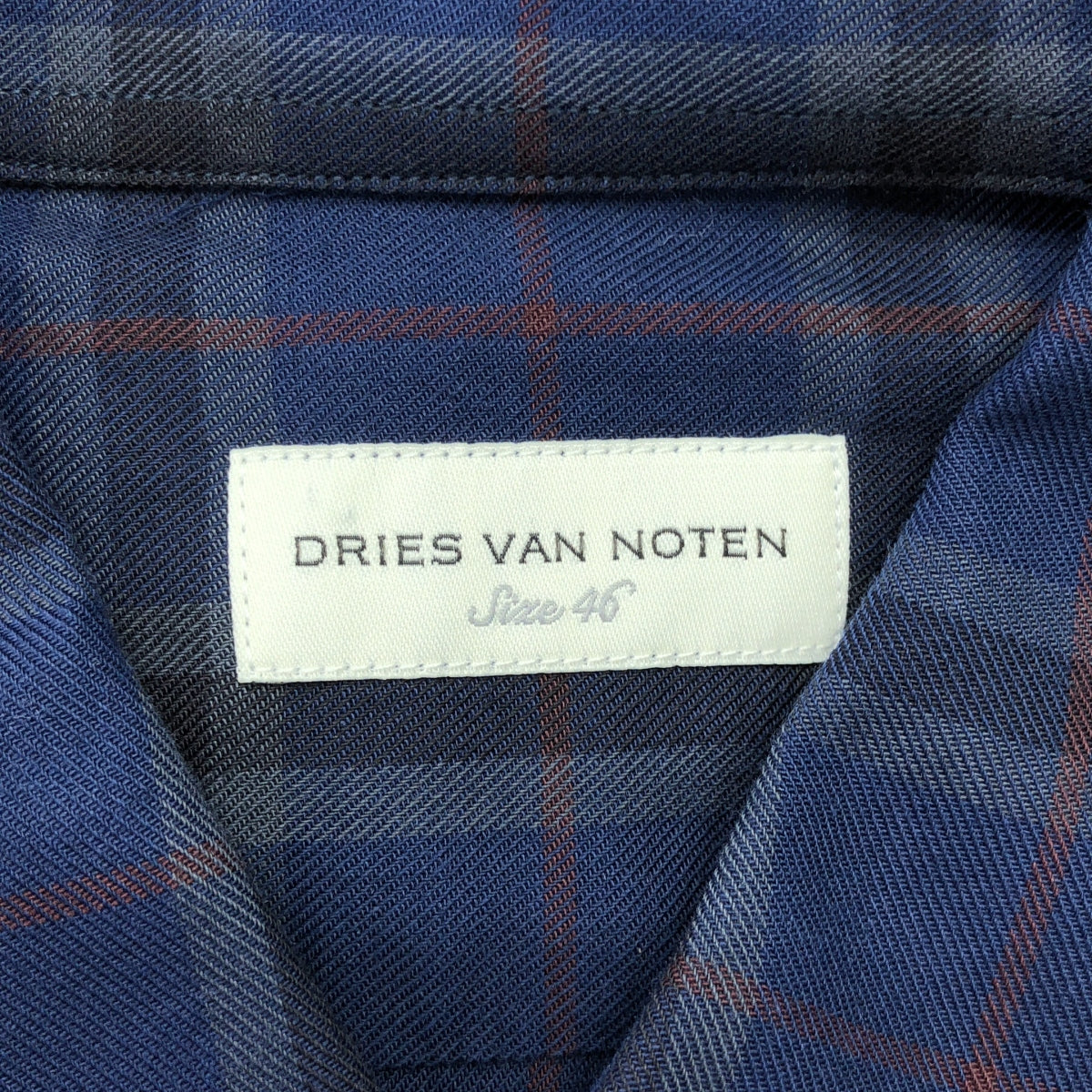 DRIES VAN NOTEN | 棉質格紋常規領襯衫 | 尺寸 46 | 男款