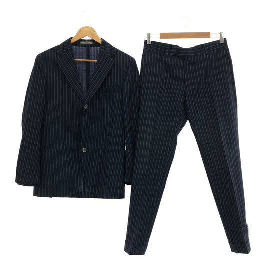 BOGLIOLI / BOGLIOLI | CALAIS Suit Set Wool Stripe 3B Tailored Jacket Slacks | 44 | Navy | Men's