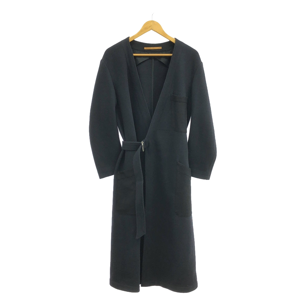 SCYE / サイ | ウール ノーカラーコート | 36 | ダークネイビー | レディース