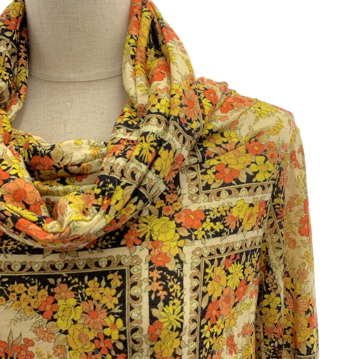 JUNYA WATANABE COMME des GARCONS / ジュンヤワタナベ | 2008AW | 総柄 変形オーバーネック プルオーバー カットソー | S | マルチカラー | レディース