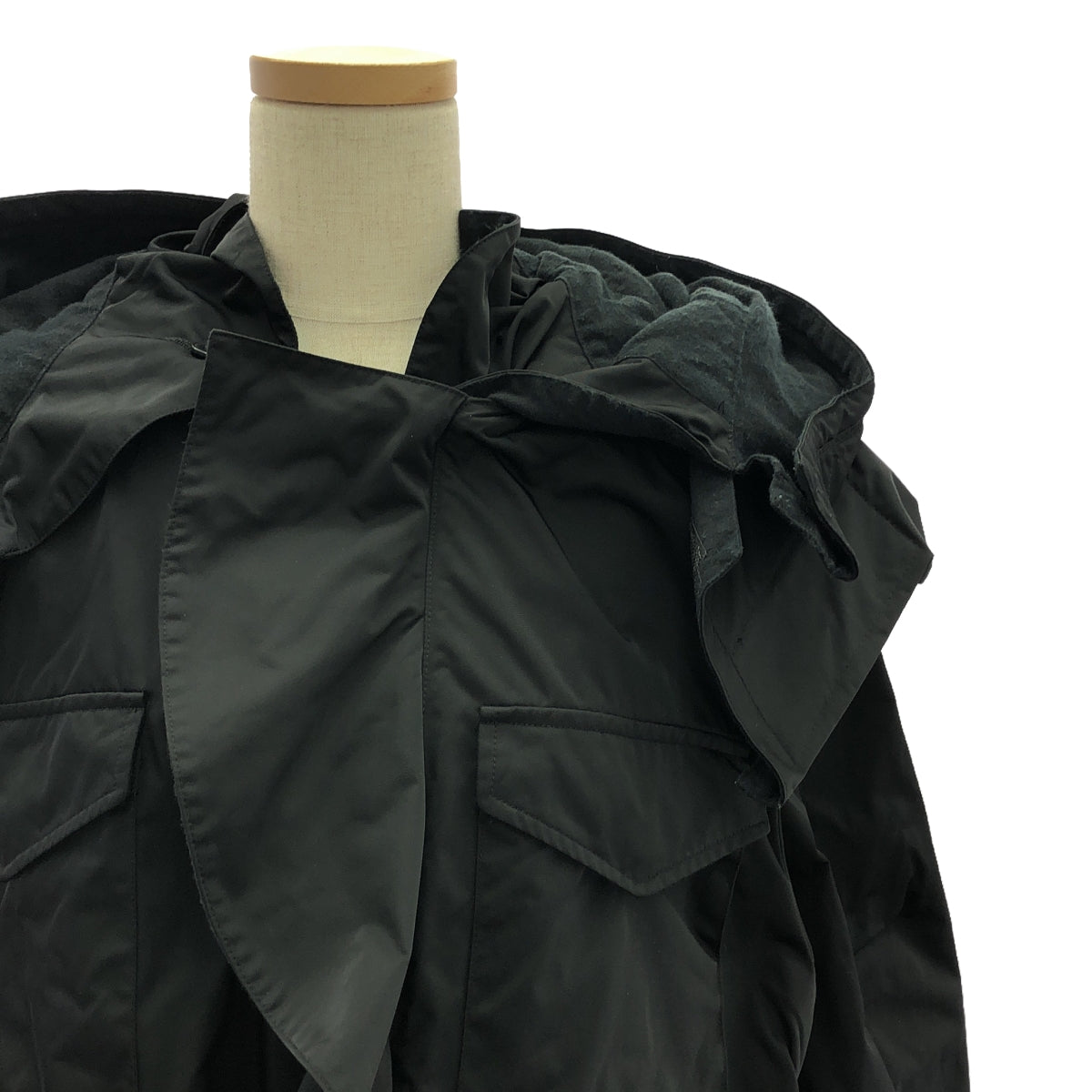 MUVEIL / ミュベール | ポリエステル フード フリル ブルゾン