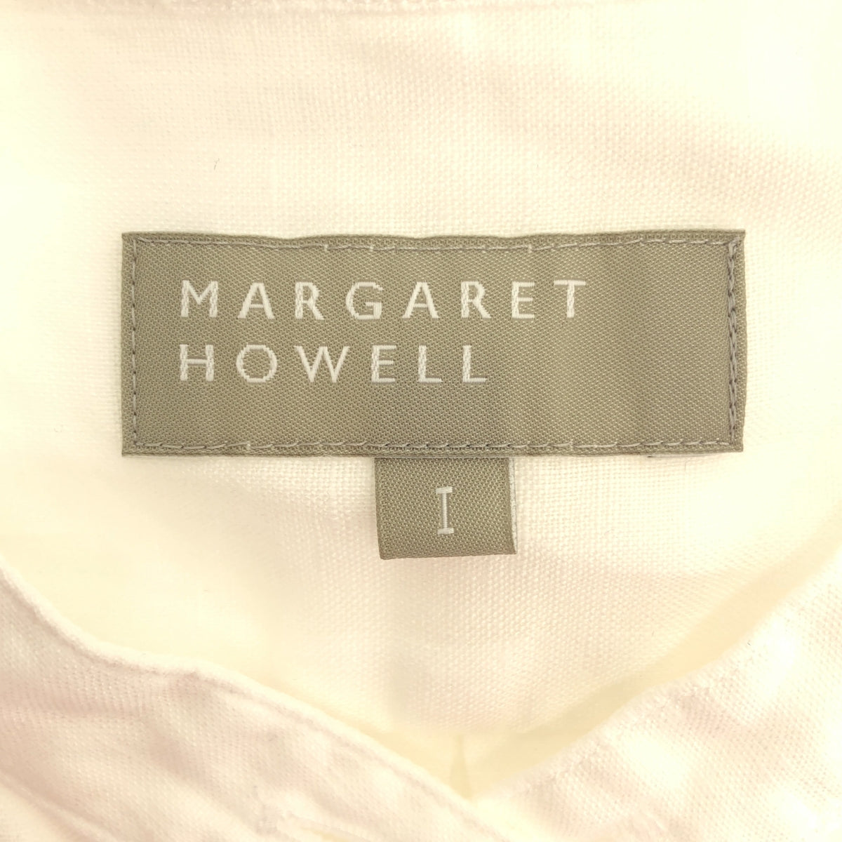 MARGARET HOWELL / マーガレットハウエル | リネン ピンタック バンドカラー 半袖シャツ | 1 | レディース