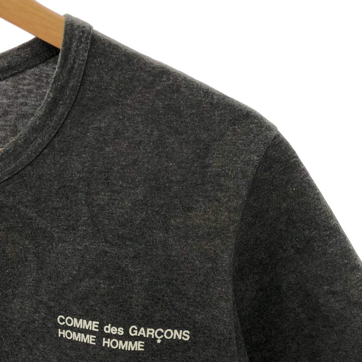 COMME des GARCONS HOMME / コムデギャルソンオム | AD2000 | 総柄 プリント ワンポイントロゴ クルーネック Tシャツ カットソー | グレー系 | レディース