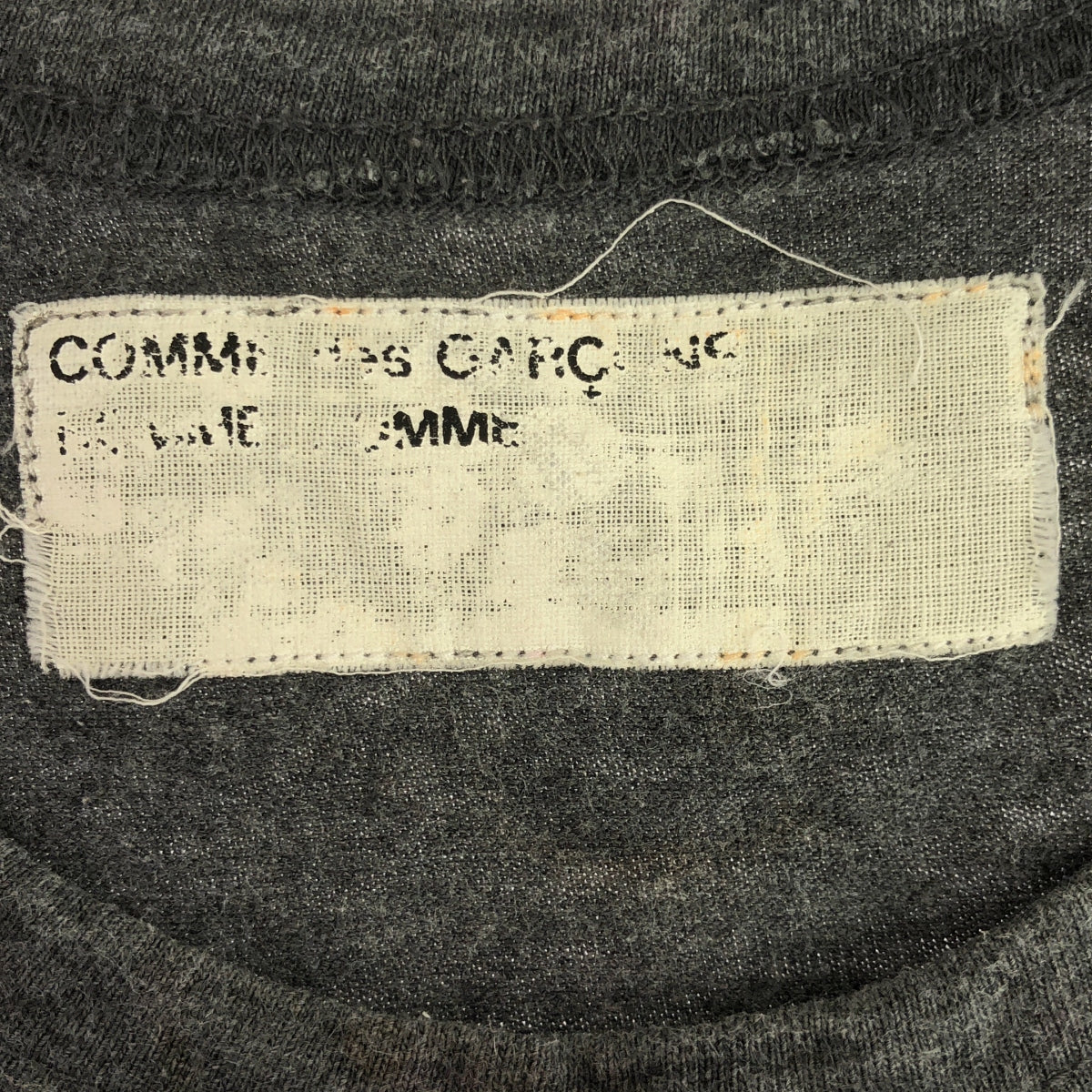 COMME des GARCONS HOMME / コムデギャルソンオム | AD2000 | 総柄 プリント ワンポイントロゴ クルーネック Tシャツ カットソー | グレー系 | レディース