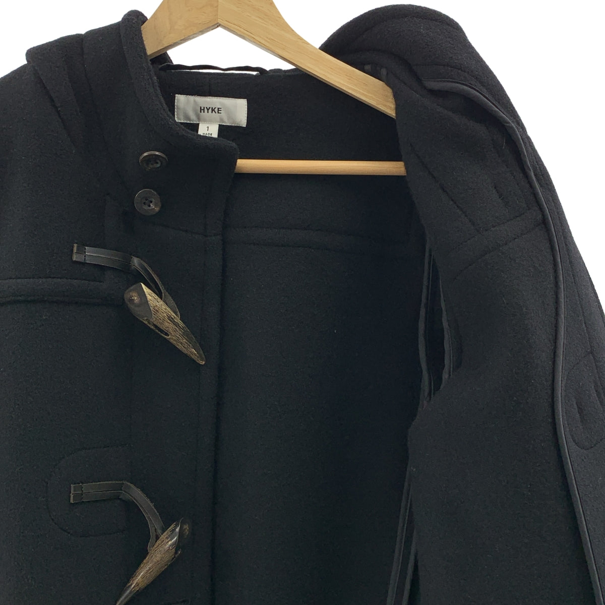 HYKE ハイク メルトンダッフルコート ブラック サイズ3 HYKE（ハイク） 15AW ダッフルコート ブラック 1 152-17028