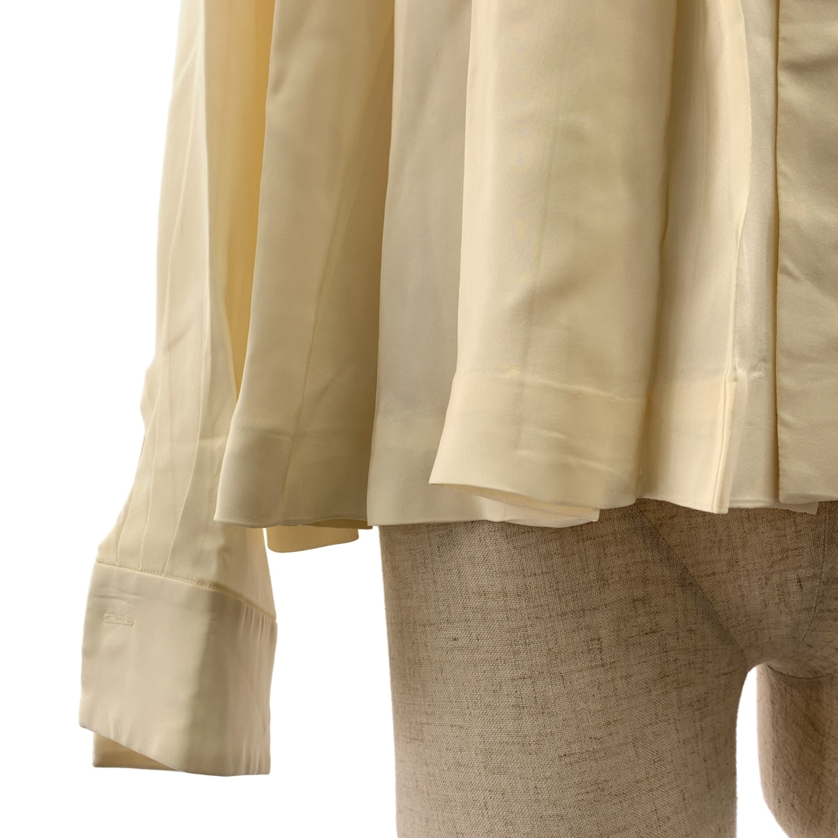 BLAMINK / 브라밍크 | R SILK PLEAT STL BL silk 100% / 실크 플리츠 셔츠 블라우스 | 38 |