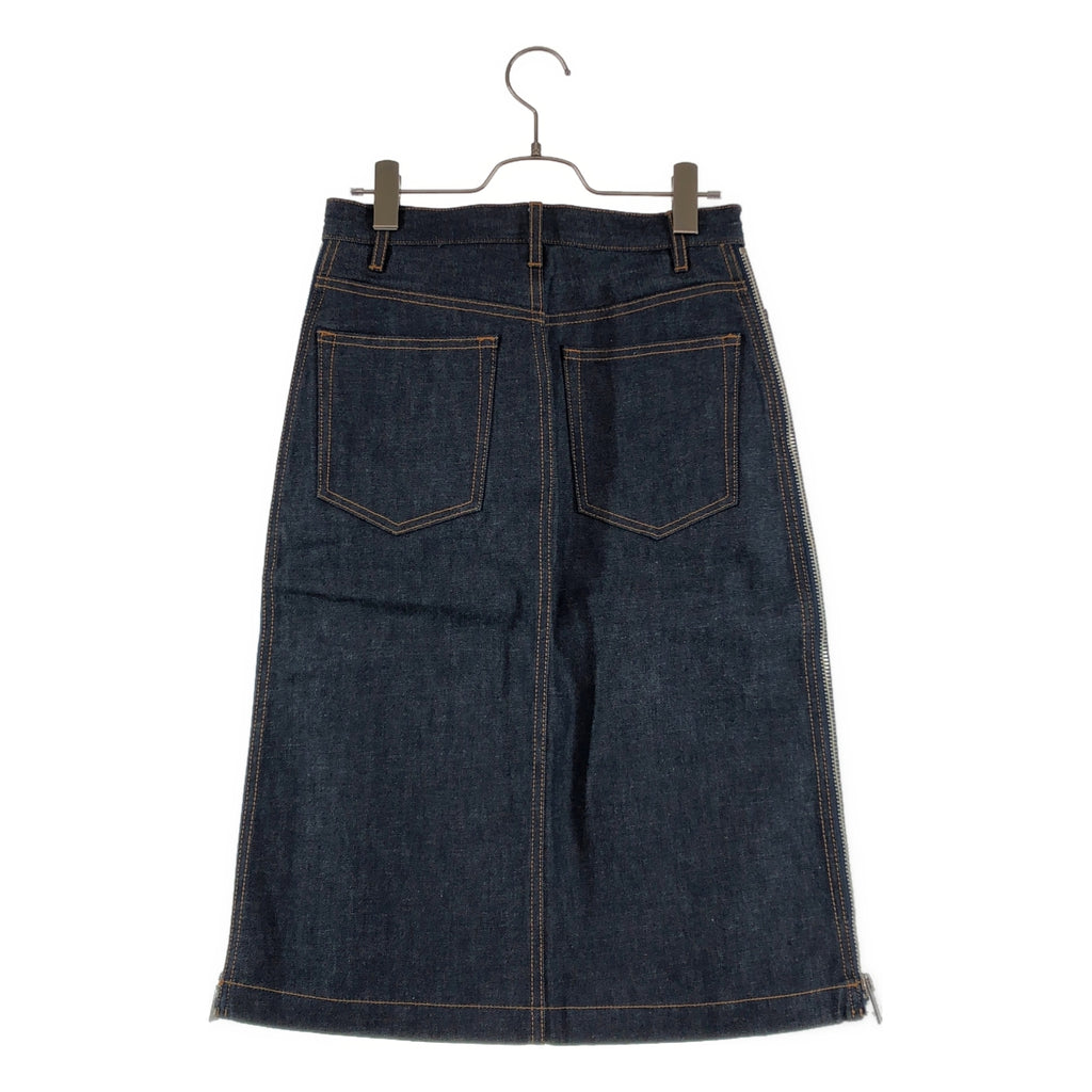 【미품】 sacai / 사카이 | × APC / 사이드 주름 지퍼 데님 스커트 | 34 | 인디고 / 카키 | 여성