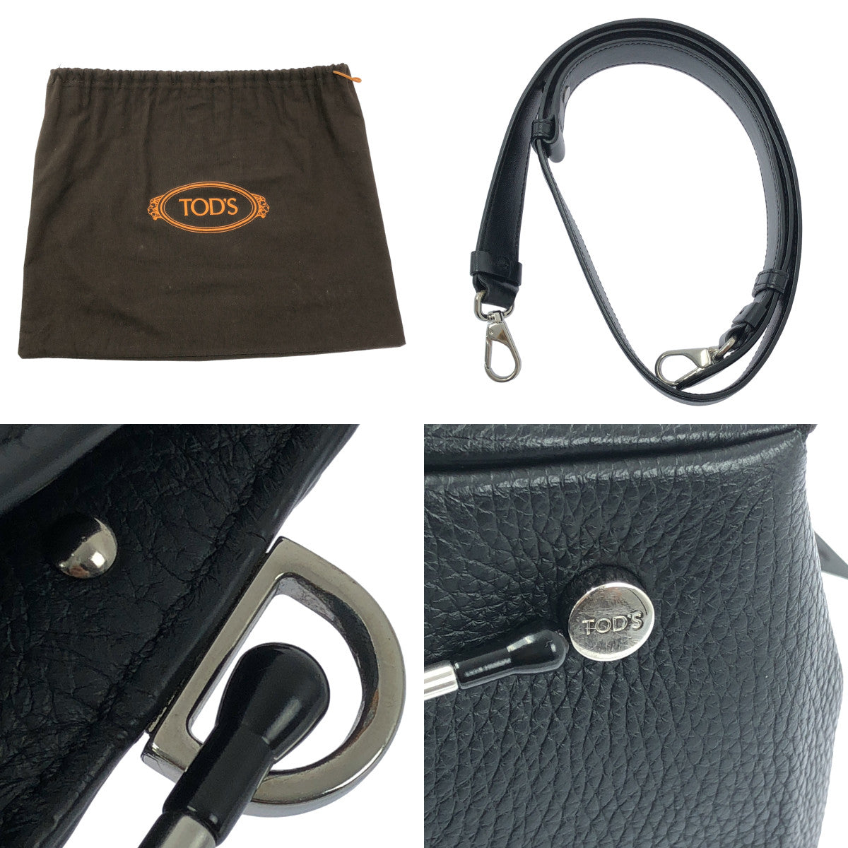 【美品】  TOD'S / トッズ | Thea セアー / 2way レザー ショルダーバッグ | ブラック | レディース