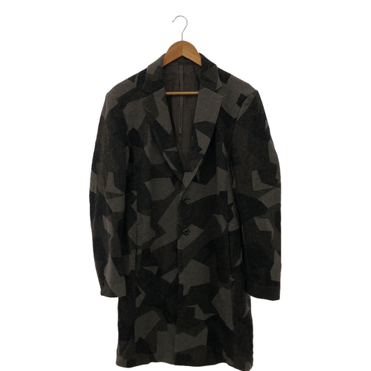 KAZUYUKI KUMAGAI ATTACHMENT | W/He Mossa Camouflage Chester Coat | Size 2 | Grey | Men's