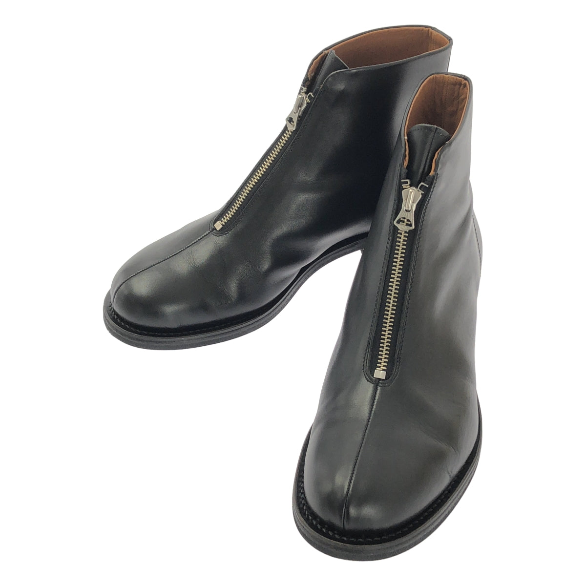 PHIGVEL / 피그벨 | 2024AW | AVIATOR ZIP BOOTS 어비에이터 센터 지퍼 가죽 부츠 | 8.5 | 남성