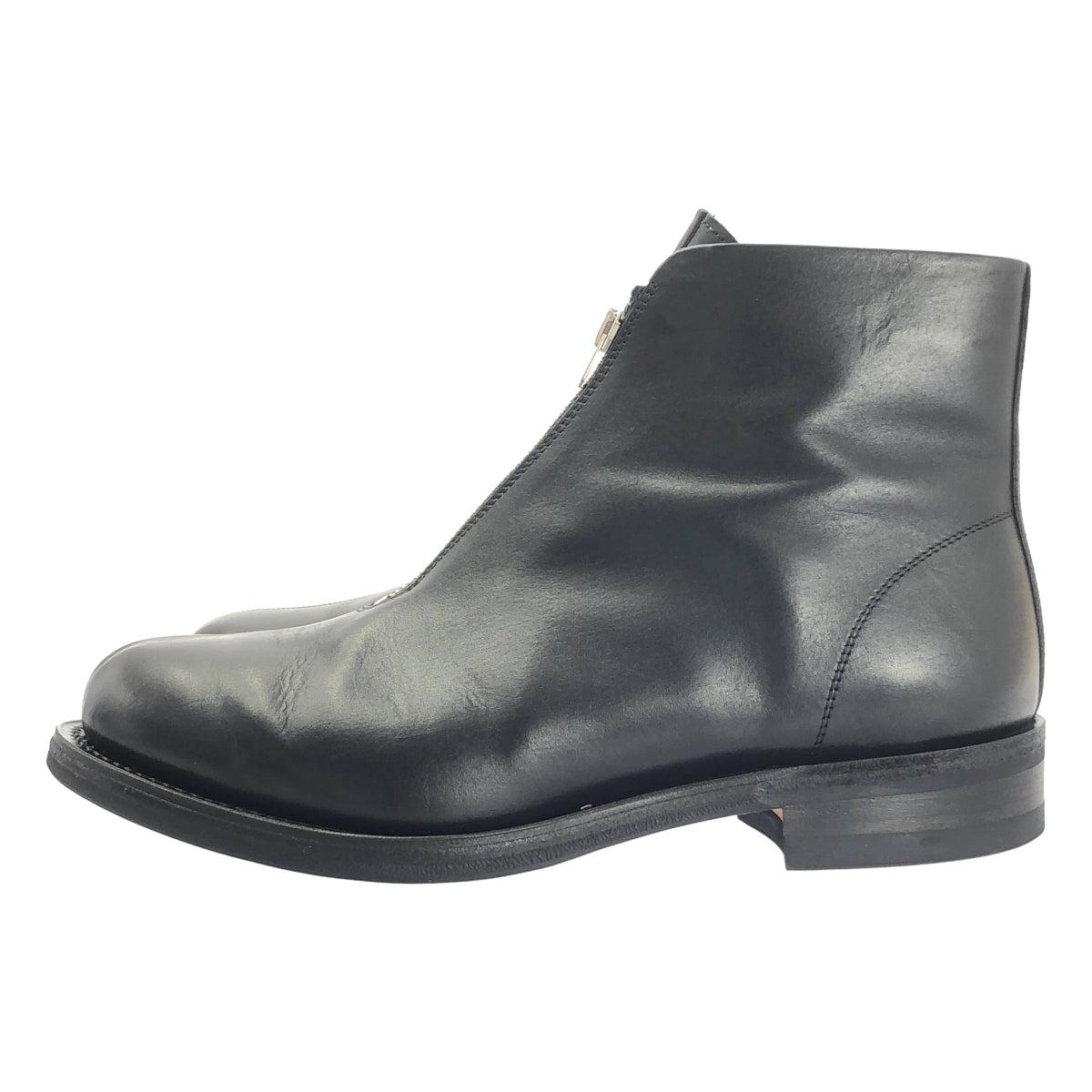 PHIGVEL / 피그벨 | 2024AW | AVIATOR ZIP BOOTS 어비에이터 센터 지퍼 가죽 부츠 | 8.5 | 남성