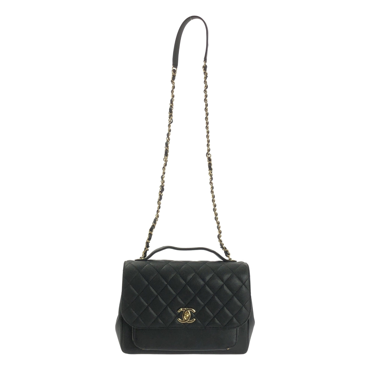 【美品】  CHANEL / シャネル | ビジネスアフィニティ マトラッセ 2way ショルダーバッグ | ブラック | レディース
